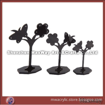 Acrylic Butterfly Flower-shaped Black Ear Nail/Pin/Earbob/Pendants/Earrings Display Holder/Showcase